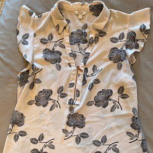 Candie's Floral Cap-Sleeve Blouse